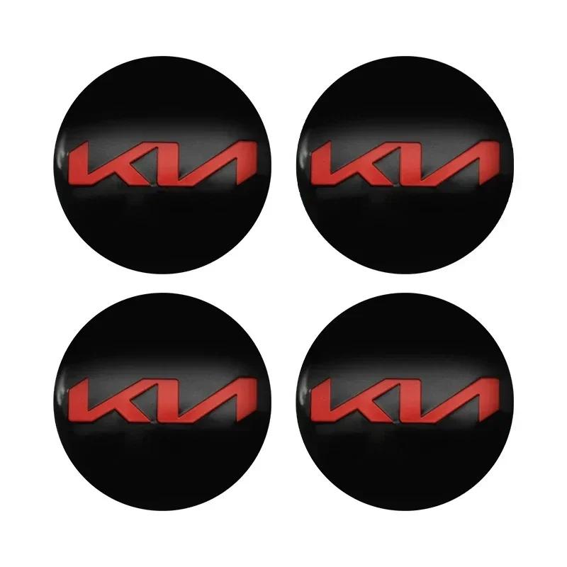 2026 Hot Car Sticker 4Pcs 56mm Car Wheel Center Hub Cap Badge sticker Auto styling For KIA EV6 Sorento Niro Stinger Ceed Carniva