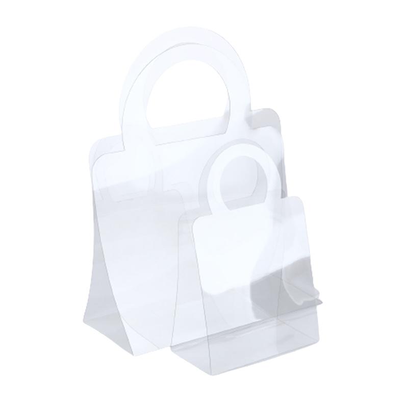 1Pc Transparent Pet Fresh Flower Bouquet Handbag Flowers Wrapping Handbag Festivals Party Rose Package Portable Packing Bag