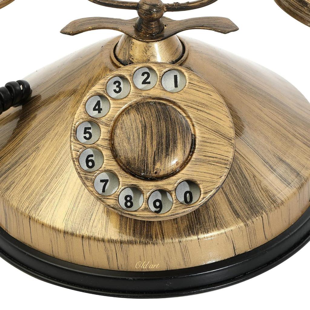Dekor Aqntique Metall Messing Antikes Schnurtelefon Viktorianisches Altes Klassisches Aussehen Festnetz Nicht funktionierendes Telefon Nur zur Dekoration