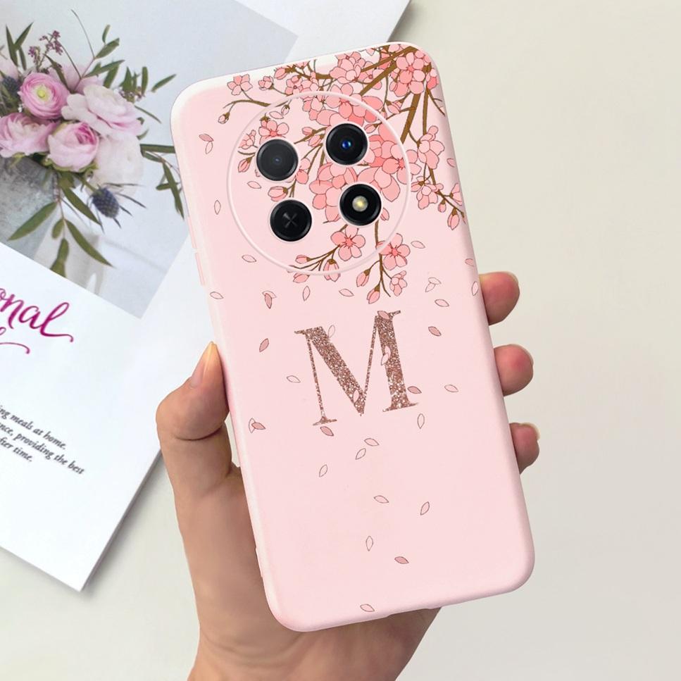 For Huawei nova Y91 4G Case Fashion Flower Letter Luxury Crown Soft Silicone Back Cover For Huawei nova Y 91 STG-LX1 Phone Cases