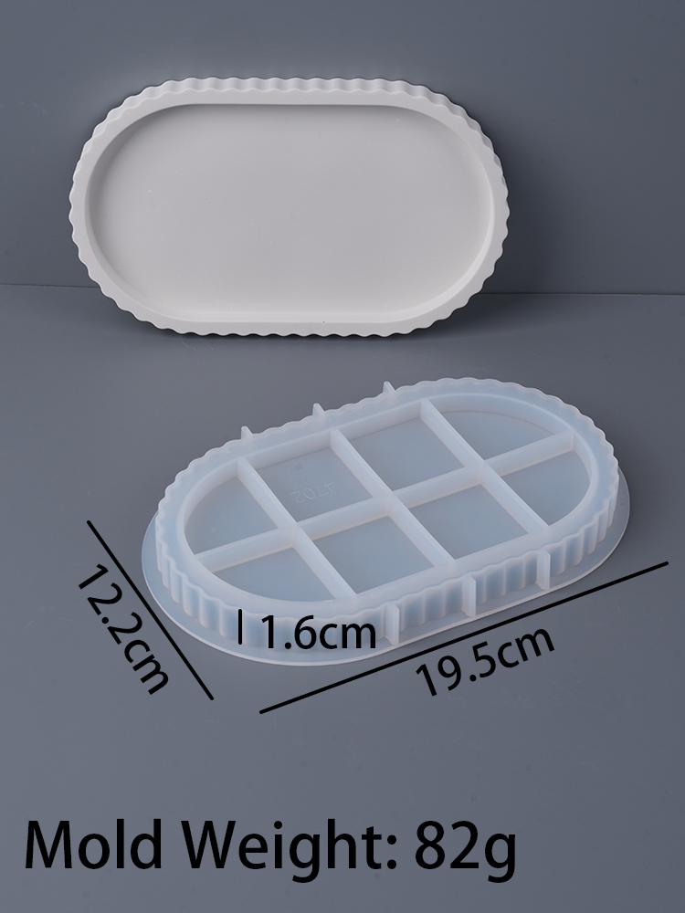 Ovales Tablett Silikonform DIY Streifen Schmuck-Ausstellerform Gießformen Gips Harz Bastelherstellung Untersetzer Heimdeko Zubehör