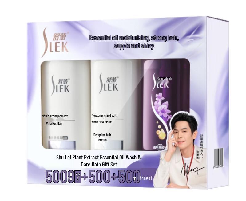 SLEK Fresh Plant Essential Oil Hair & Body Care Gift Set, 5-Pack