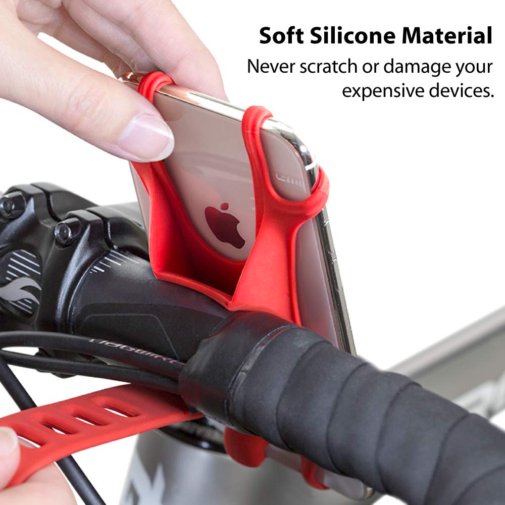 Bone Bike Tie X Bicycle Phone Easy to Attach and Compatible with Inch Sony Samsung iF Design Award Winning Holder, Ultra-Lightweight, All-Silicone
