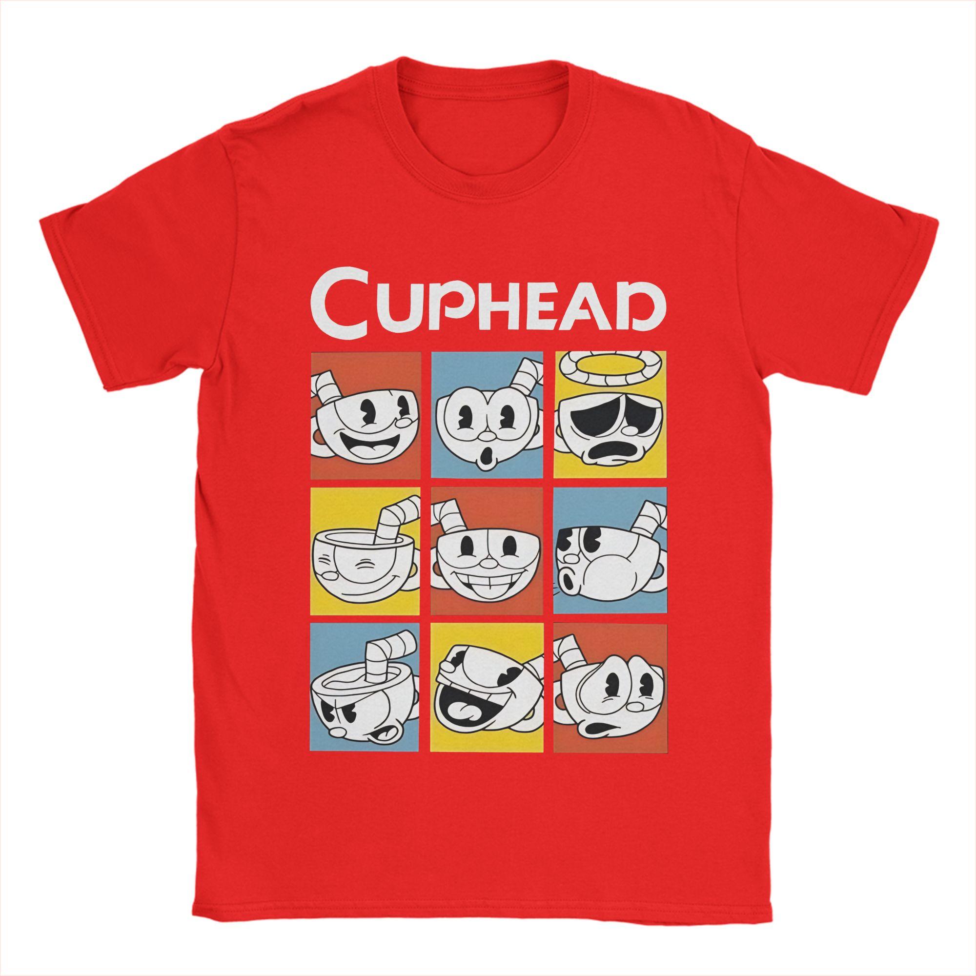 

The Cuphead Show T Shirts Mens Cotton Funny TShirts Round Collar Tee Shirt Short Sleeve Tops Party S