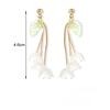 Korea Elegant Temperament White Color Petal Earrings for Women Wedding Party Jewelry Gifts