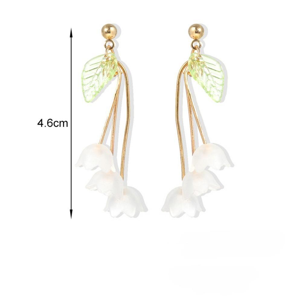 Korea Elegant Temperament White Color Petal Earrings for Women Wedding Party Jewelry Gifts