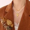 Korean Geometric Twisted Tube Pendant Clavicle Necklace: Non-Fading Gold-Plated Titanium Steel Luxury Jewelry