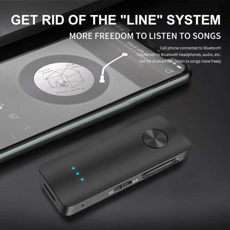 2 In 1 Bluetooth 5.4 Audio Receiver Transmitter Hifi Stereo Wireless Adapter 3.5MM AUX With Mic For Car Airplane TV PC Speaker