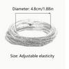 Charm 12pcs Set for Valentine's Day Gift with Perfect Iron Material Parties Versatile Elastic Bangle Elegant Simple Style Rhinestone Tennis Bracelets