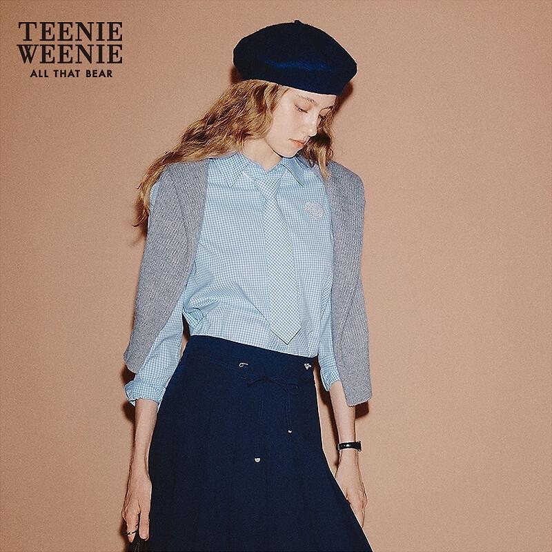 Teenie Weenie Bear Women s Detachable Tie Collegiate Shirt M