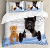 French Bulldog Duvet Cover Set Cute Animal Modern Decorative 3 Piece Bedding Set With 2 Pillowcase Dog Pattern Comforter Covers