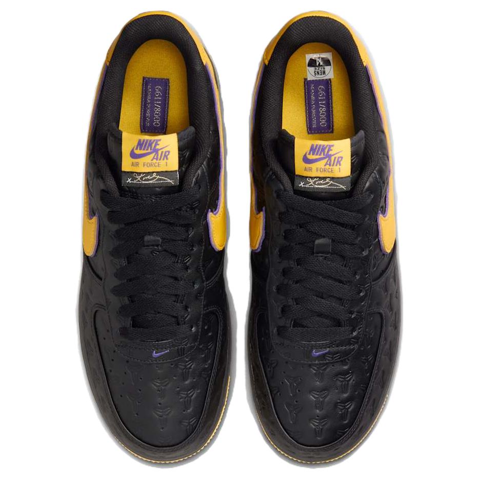 Kobe Bryant x Nike Air Force 1 Low Lakers Away Numerotat Adidași Bărbați Negru Varsity-Maize Varsity-Purple HV5122-001