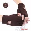 Women's Fleece Fingerless Gloves: Korean Style, Warm for Autumn & Winter, Elastic, Perfect for Driving, Cycling, and Dancing.
