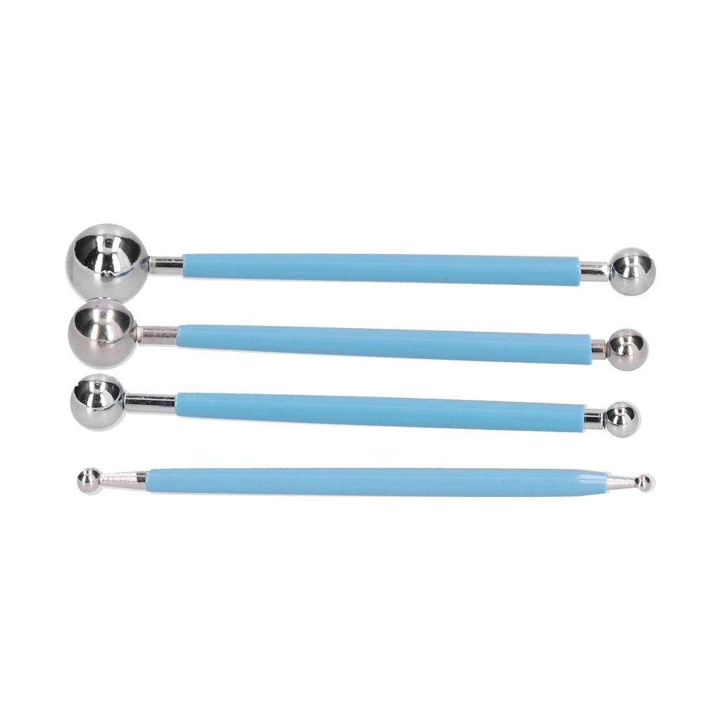 4Pcs Set Baking Tool Stainless Steel Ball Sculpting Tool DIY Cake Fondant Decorating