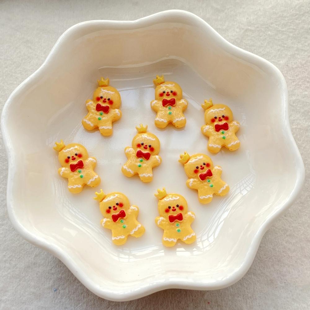30Pcs Mini Cartoon Christmas Snowman, Biscuit Man, Dog Nail Art Flat back Rhinestone DIY Manicures Appliques Accessories Crafts