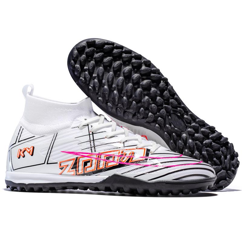 New High-top Football Shoes Men's Fly-woven Breathable Socks Professional Training Sneakers Long Nails Broken Nails Football Shoes Spot