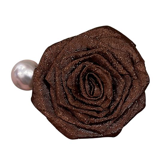 

Hairpin Dry Rose Flower Decor Hair Clip with Imitation Pearls Half-Tie Hair Side-swept Hair Claw Vintage Style Hair B