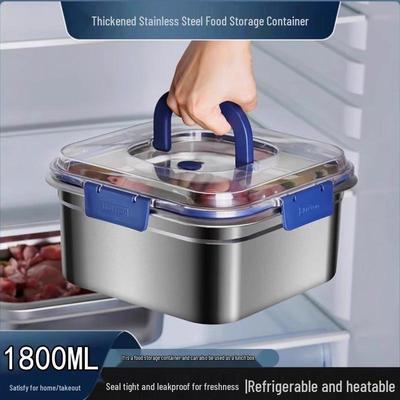Airtight Stainless Steel Lunch Bento Box with Lid - Perfect for Food Storage, Fridge Organization, and Picnics.