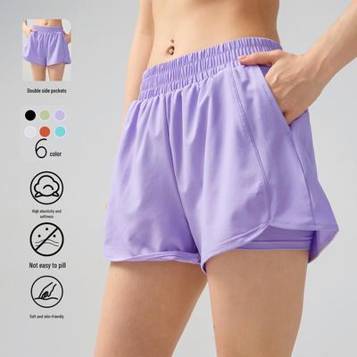 Damen Schnelltrocknende Marathonshorts - Atmungsaktive, Leichte, Anti-Expositions-Aktivbekleidung für Laufen, Training, Fitnessstudio und Yoga.