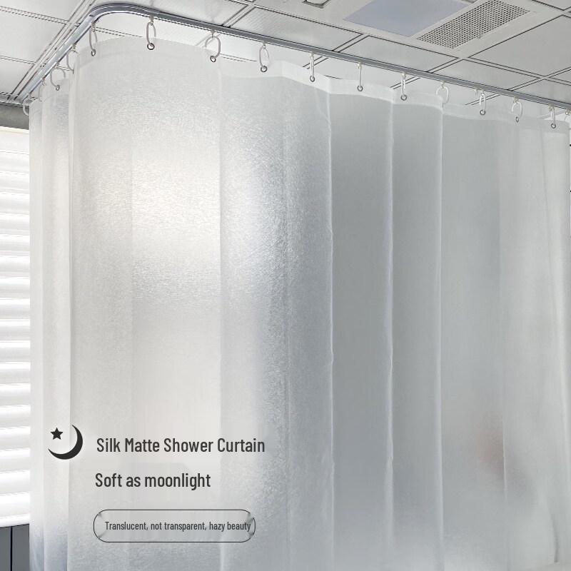 LIEI PEVA Mildew-Proof Punch-Free Shower Curtain Set