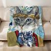 Cute Vintage Cartoon Cat Fashion Brand Flannel Soft Warm Plush Blanket Sofa Living Room Pet Hogar Bedroom Gift Home Car Portable