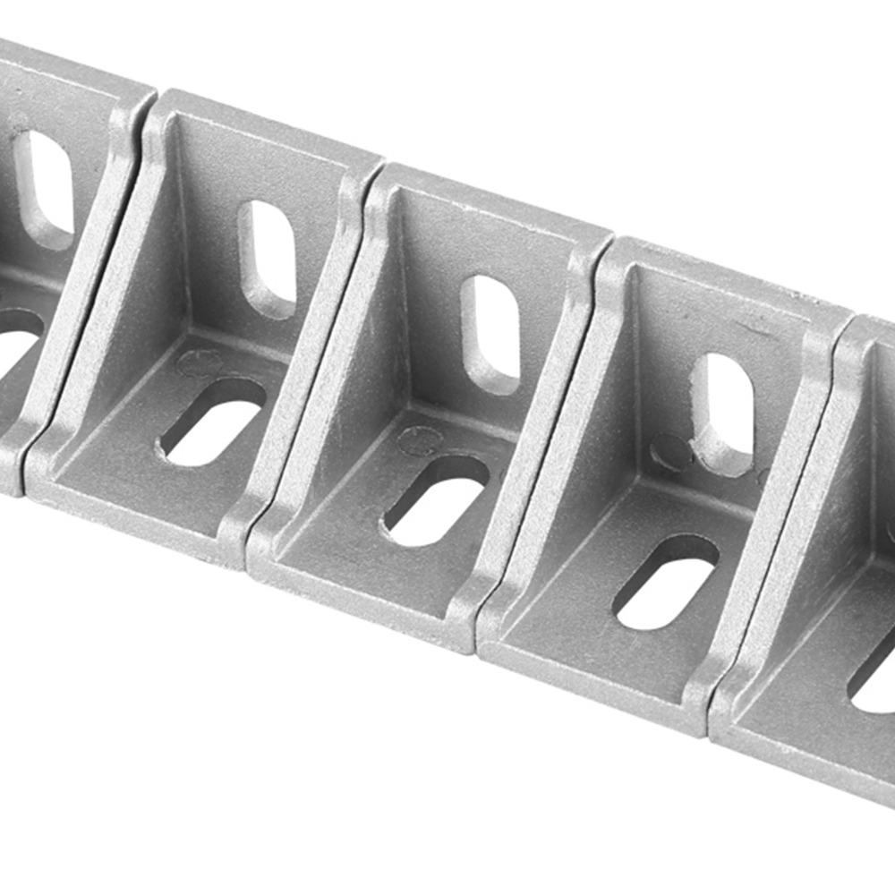 10pcs 2 Hole Aluminum Corner Bracket Durable Right Angle Bracket  For Standard 8mm Slot