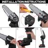 21V 1200W 6 Inch Mini Electric Saw Chainsaw Garden Tree Logging Saw Woodworking Tools Wood Cutters for Makiita 18V Battery