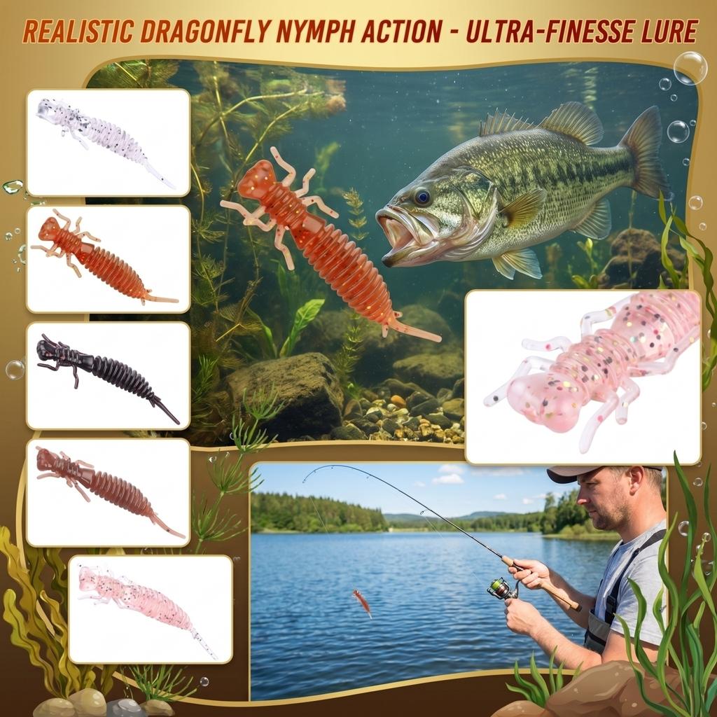 5cm Pin Tail Soft Artificial for Fishing Bass Micro