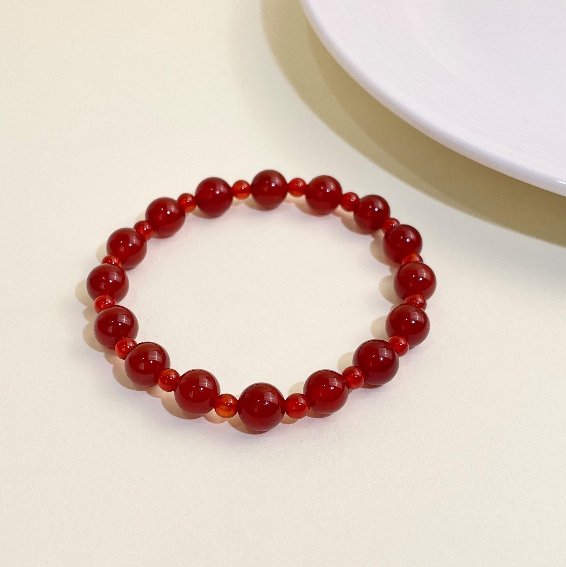Цзинси Цзи Кристалл: Многооборотный браслет из красного агата в стиле Сюй Янь