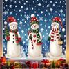 Multicolor Christmas Static Sticker Cartoon Snowman Window Clings Window Decals  For Glass Window