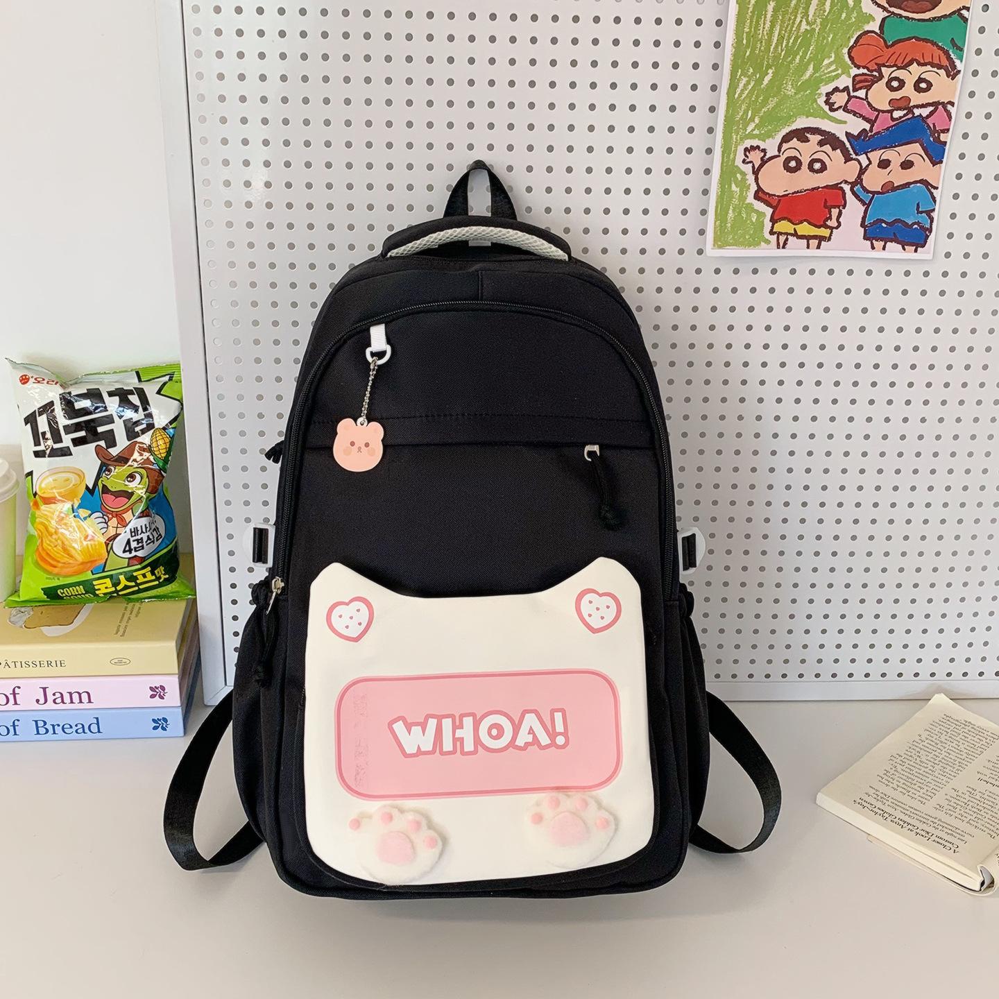 

The new Japanese ins college style is fresh and sweet, contrasting , junior high school students schoolbag, women s lightweight spring outing backpack single bag (without pendant) чорний