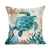 Marine Life Turtle Cushion Cover Pillow Case Living Room Bay Window Linen Cushion Cover