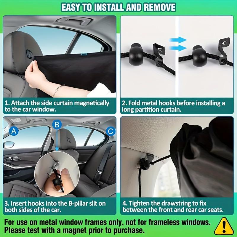 Black Privacy Partition Curtain for Car: Heat Insulation & Sun Protection