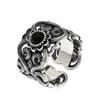 Adjustable Open Ring Men Women Vintage Ethnic Mongolian Sterling Geometric Statement Jewelry