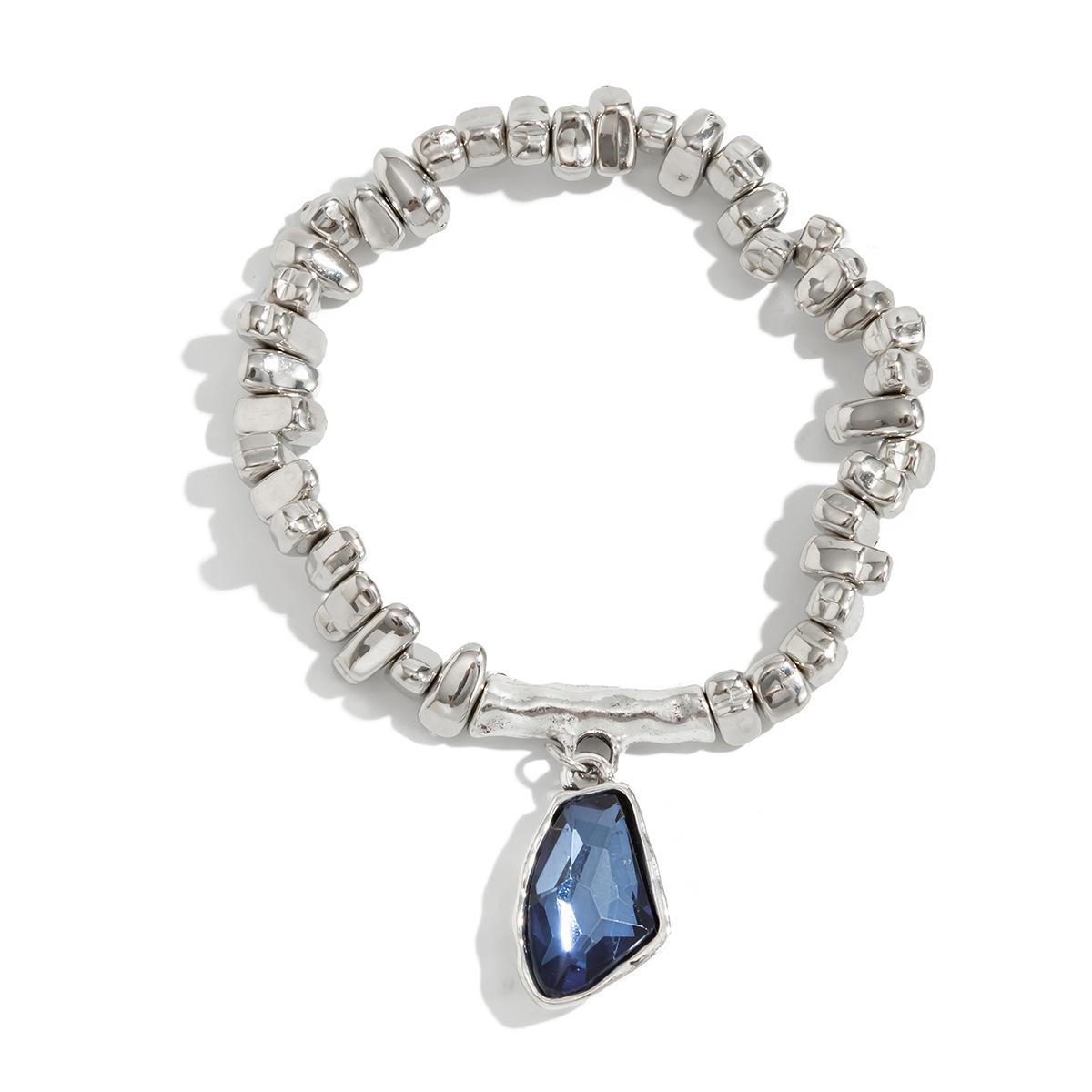 

Винтажные браслеты из неправильных бусин CCB для женщин, готические акриловые браслеты с кристальными подвесками, ювелирные украшения, подарки для женщин на вечеринку синий