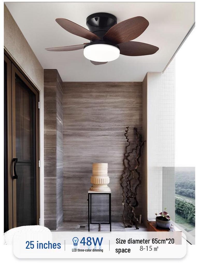 Japanese-Style Silent Ceiling Fan Light for Bedrooms, Dining, and Living Rooms - Modern Adjustable Pendant Design