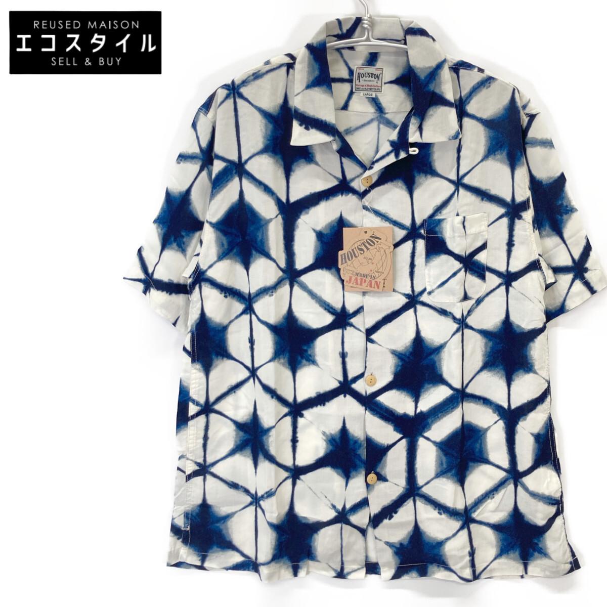 

HOUSTON Off-white rayon wool aloha shirt 41249 tops L Off-white/blueUsed