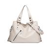 Stylish Leather Tote Bag Trendy Rivet Decor Shoulder Bag for Women