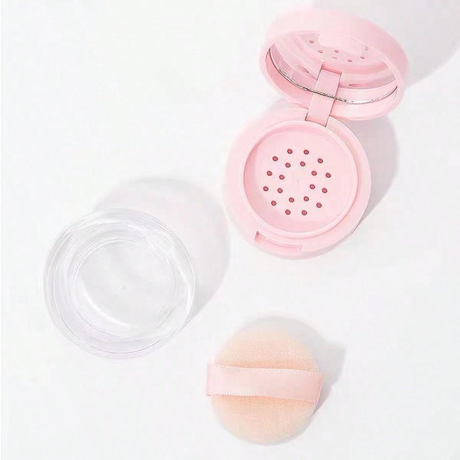 5g Compact Portable Loose Powder & Honey Powder Makeup Case with Powder Puff, Equipped with Mirror, Travel Container