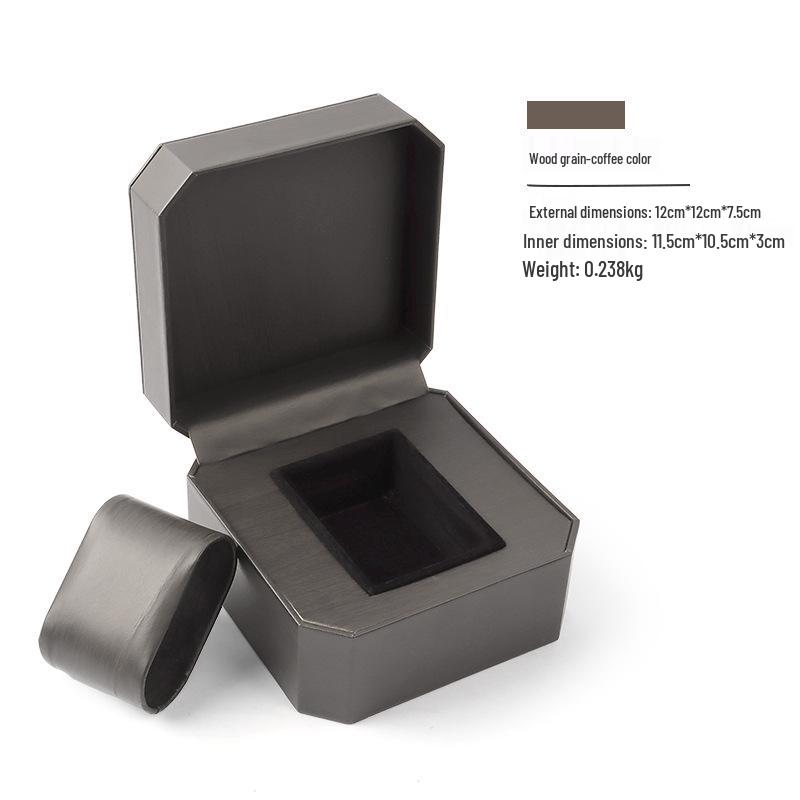 Men's Portable PU Leather Octagonal Watch Storage Box