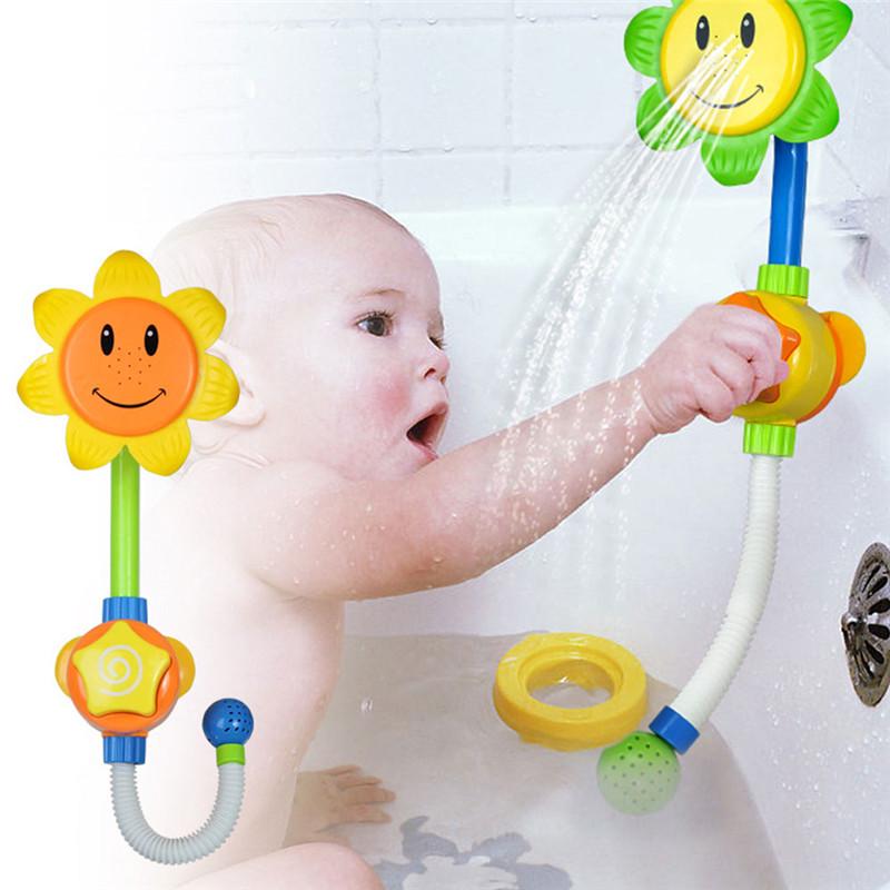 Elektrische Sonnenblumendusche Sommer-Babydusche Sonnenblumenspray Manuelle Dusche Badezimmer Kinderspielzeug