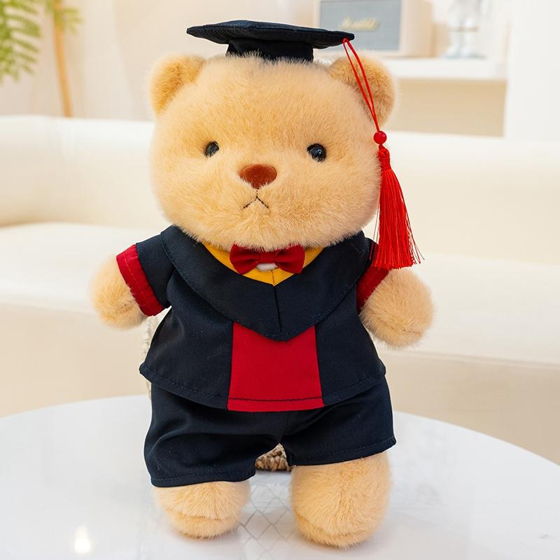 30cm High Quality Graduation Dr.Bear Plush Toy Cute Teddy Bear Soft Doll Boys Girls Students Graduation Gift Can Change Posture