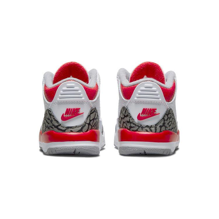 Air Jordan 3 Retro TD Fire Red 2022 Baby Sneakers White Cement-Grey Black DM0968-160