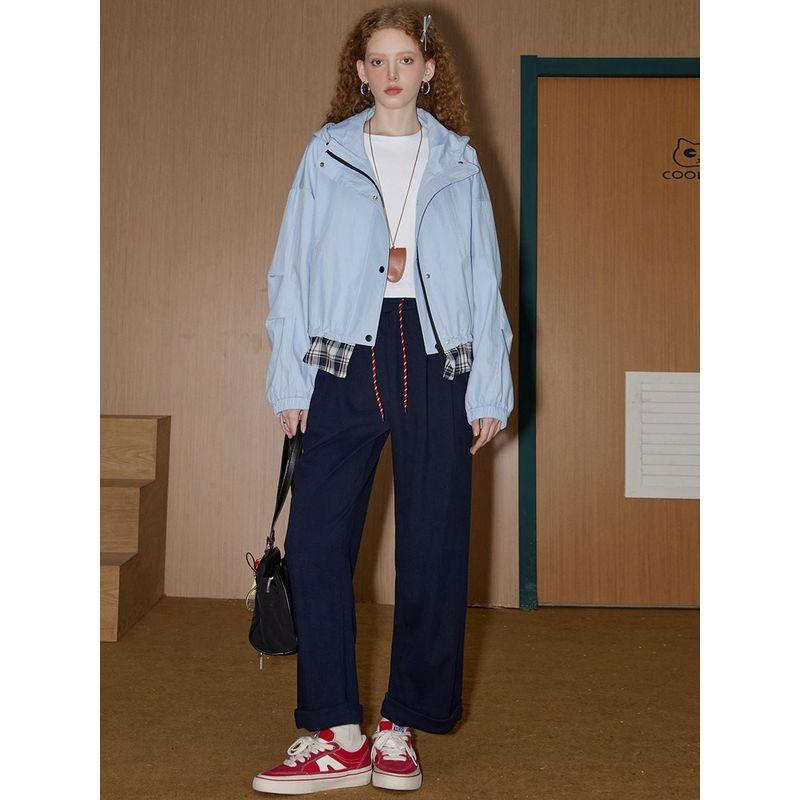 Coolhut2025 New Style Patchwork Hooded Casual Sports Style Women's Jacket Windbreaker Designer Style Long Sleeves