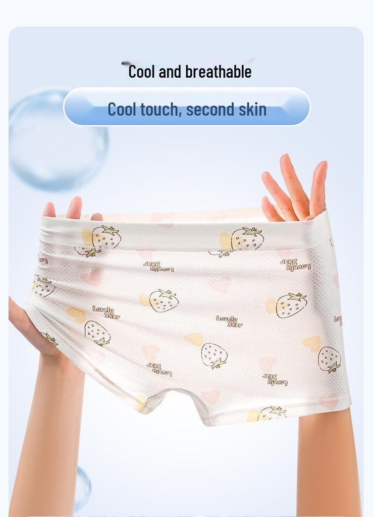Soft and Comfortable Ice Silk Boxer Briefs for Girls - Perfect for Toddlers and Elementary Students