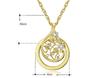 Magnifying Glass Pendant Necklace with Sparkling Rhinestones and Luxury Floral Openwork Pattern (Gold)