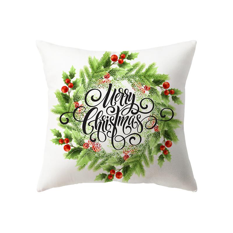 Χαριτωμένη Χριστουγεννιάτικη Θέμα Άγιος Βασίλης Τυπωμένο Μοτίβο Κάλυμμα Μαξιλαριού Διακόσμηση Σαλονιού Σπιτιού Καναπές Πολυεστερικό Μαξιλάρι Μαξιλαροθήκη