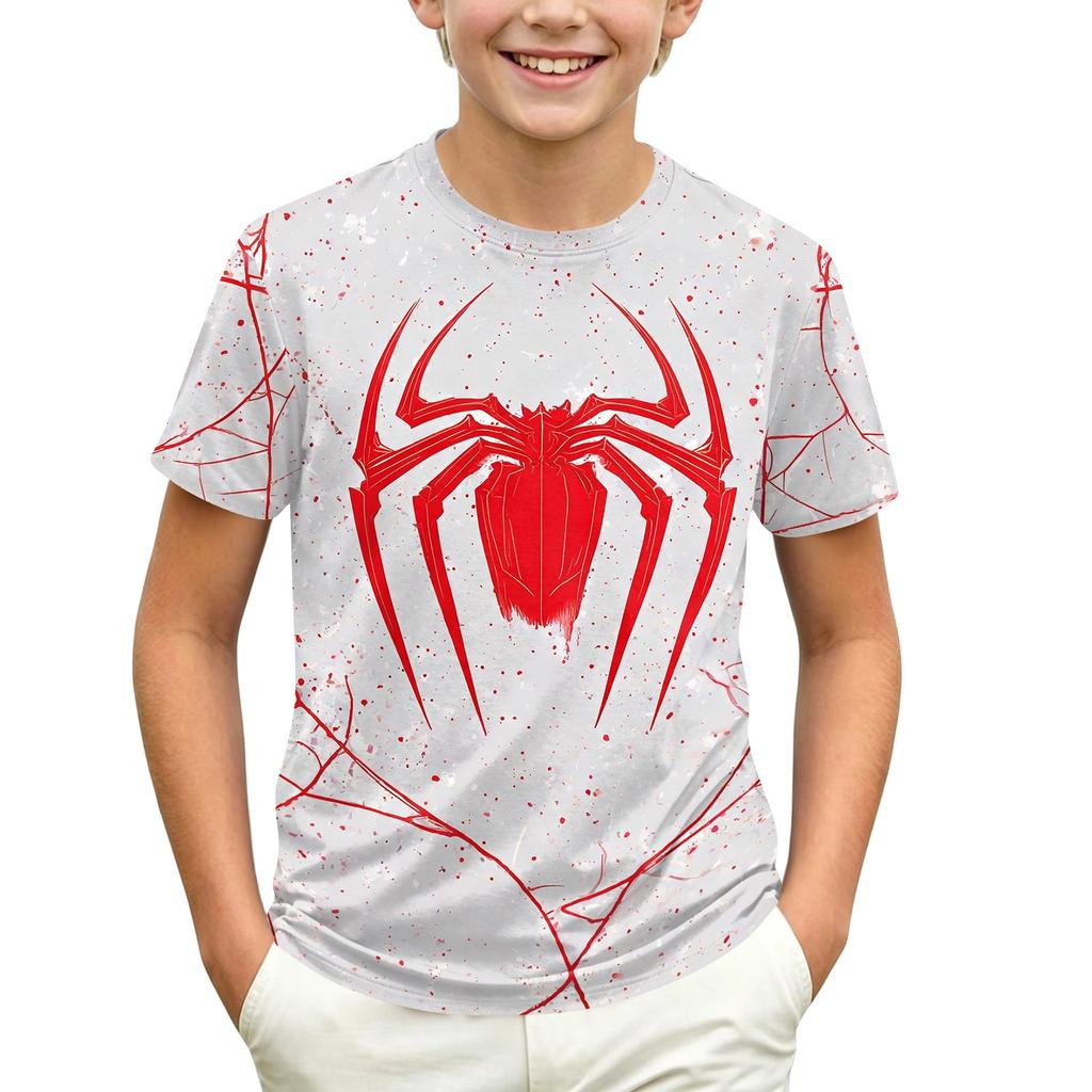 Kids' Short Sleeve Neck T-Shirt with Graphic Print for Casual Daily Wear