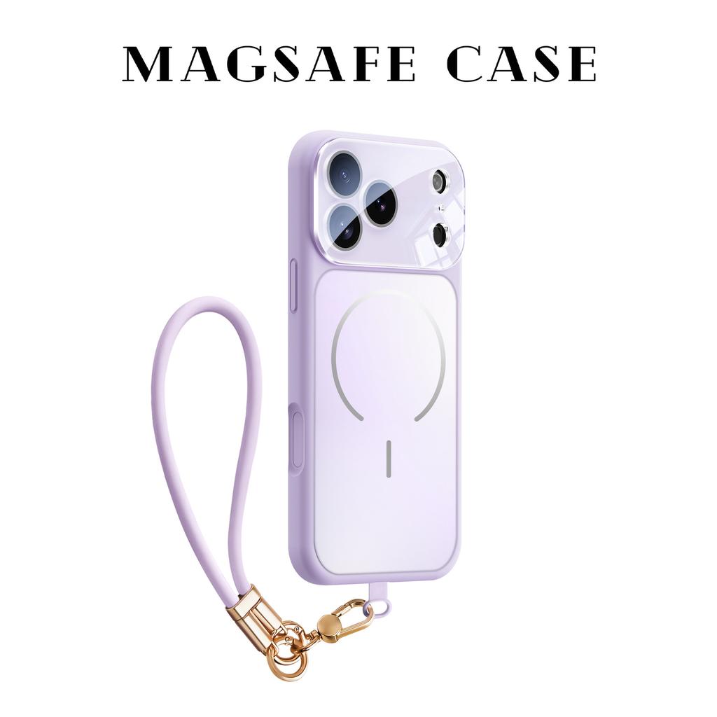 Applicable iPhone17ProMax Lanyard Mobile Phone Case Frosted Magnetic Liquid Silicone Apple 17 All-inclusive Lens Cover