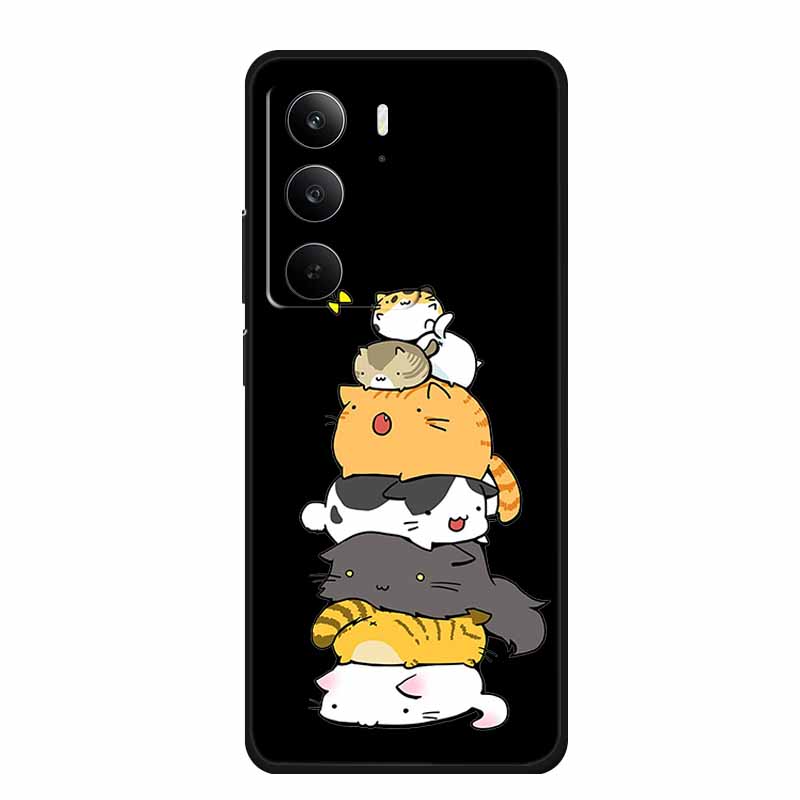 For Realme Narzo 80 Lite 5G Case Narzo80 Lite Coque Cartoon Cat TPU Black Silicone Soft Phone Case For Realme Narzo 80Lite Funda